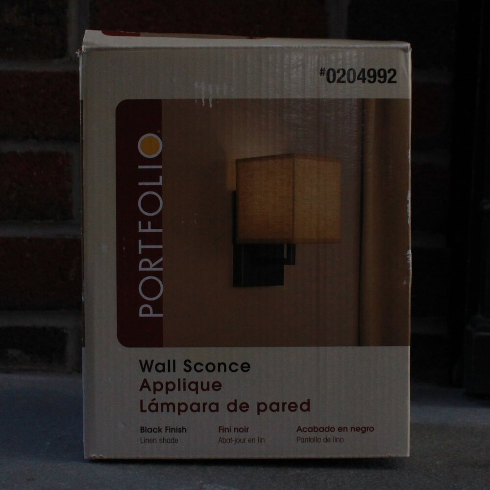Portfolio Linen Shade Wall Sconce